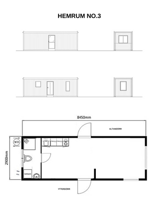 SÅLD - Hemrum Tiny home No. 3 - Flyttbart tiny house på 24 kvm