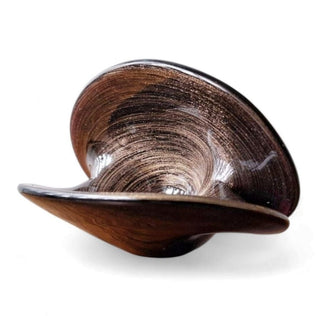 Murano-skål / konstglas av Archimede Seguso – svart opalglas med guld, 1960-tal