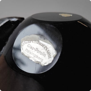 Murano-skål / konstglas av Archimede Seguso – svart opalglas med guld, 1960-tal