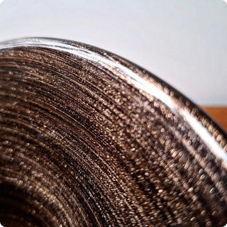 Murano-skål / konstglas av Archimede Seguso – svart opalglas med guld, 1960-tal