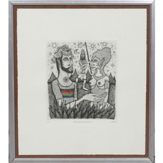 GERALD STEFFE, "Wedding / Rainbow pictures / Stockholm 1977", etching, signed